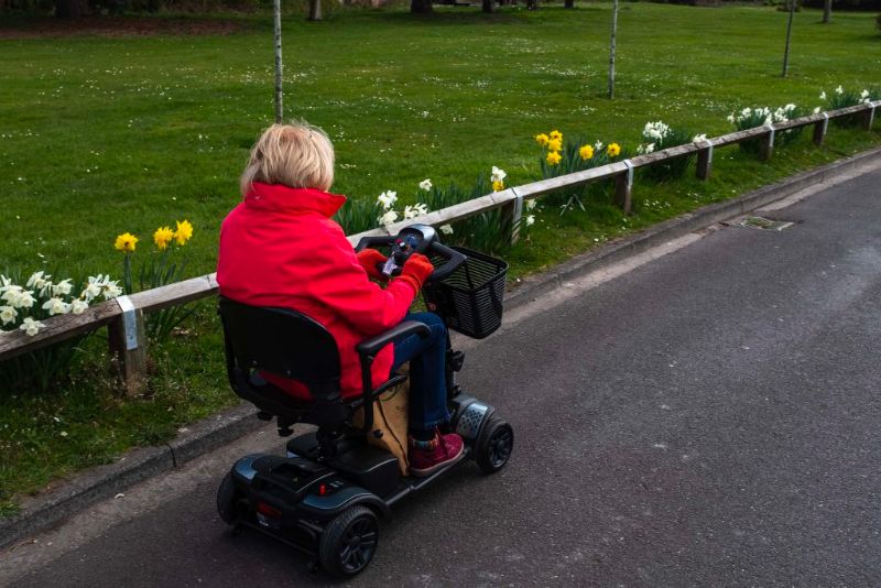 Wheelchair user on a path