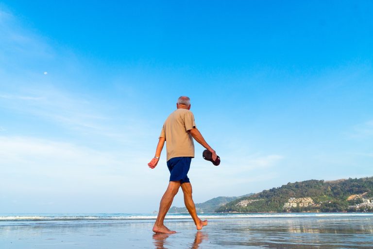 Man walking on a beach