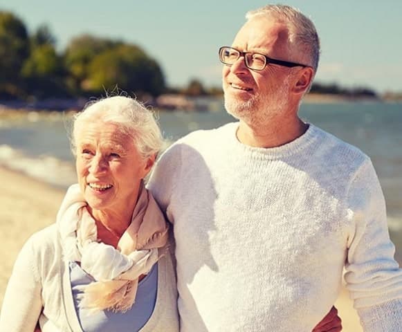 Older couple on a beach